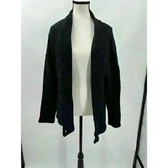 Lauren Ralph Lauren Women's 1X Black 100% Lambswool Waffle Knit Cardigan Jacket - Picture 1 of 8